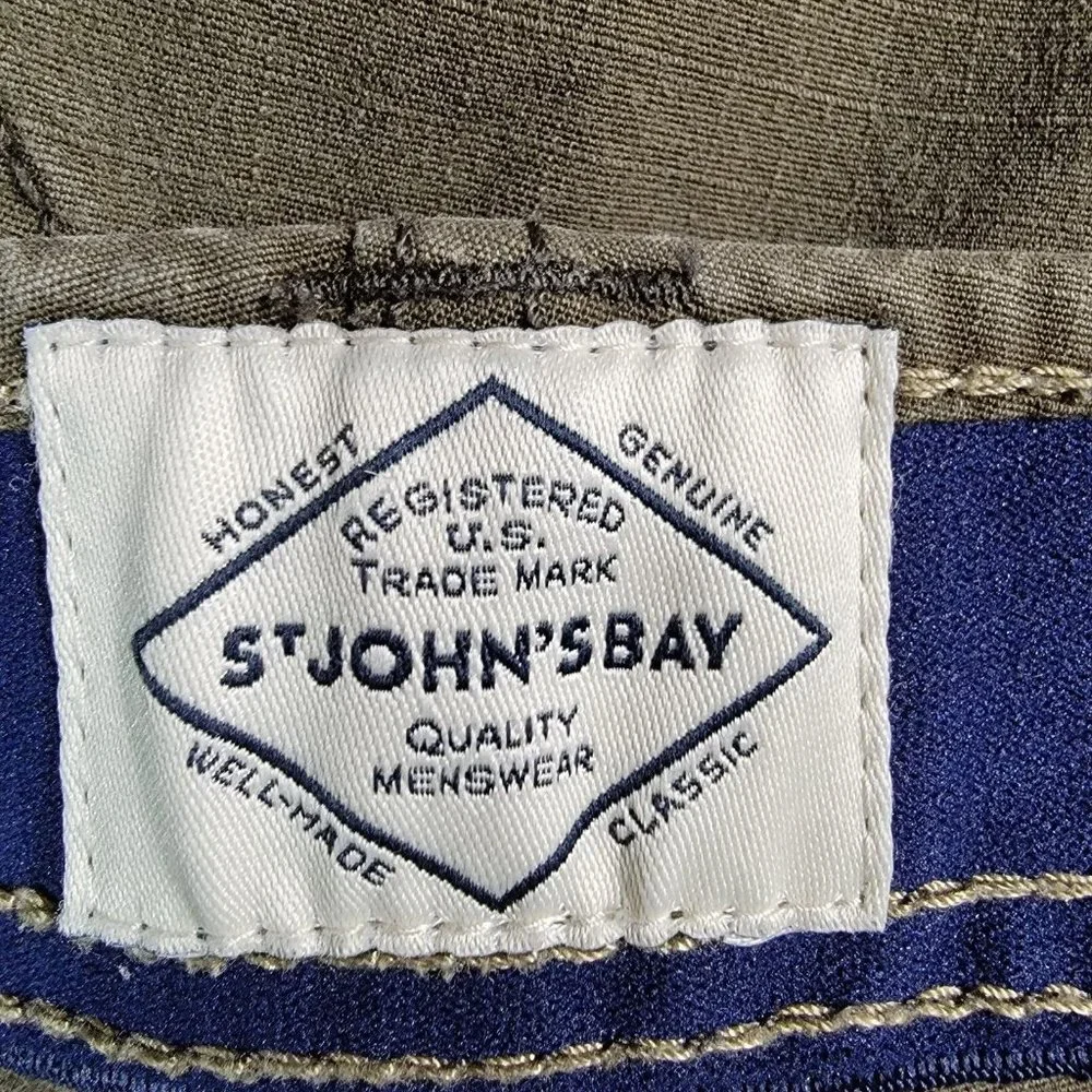 St. John's Bay Brown Stretch Relaxed Fit Classic Casual Active Cargo Shorts